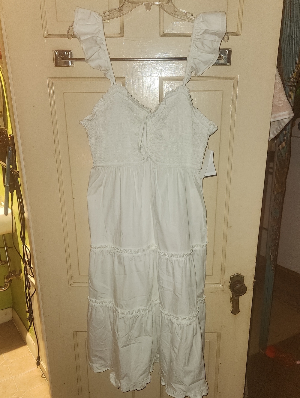 White Spanish Style Ruffle Dress